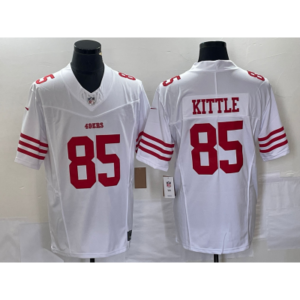 Nike 49ers 85 George Kittle White 2023 F.U.S.E Vapor Limited Men Jersey