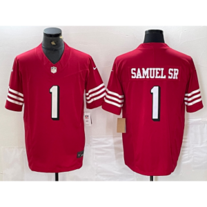Nike 49ers 1 Deebo Samuel Hombre Rojo F.U.S.E. Vapor Untouchable Limited Hombre Jersey