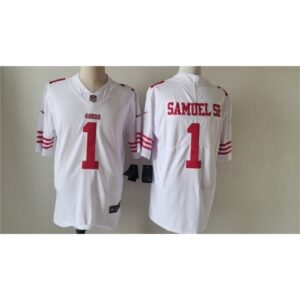 Nike 49ers 1 Deebo Samuel Hombre Blanco Vapor Untouchable Limited Hombre Jersey